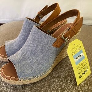 TOMS chambray wedges